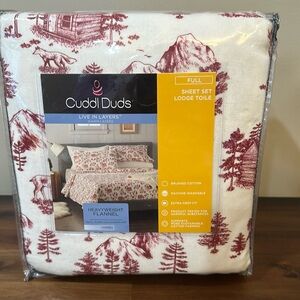 Cuddl Duds - live in layers FULL heavyweight flannel sheet set